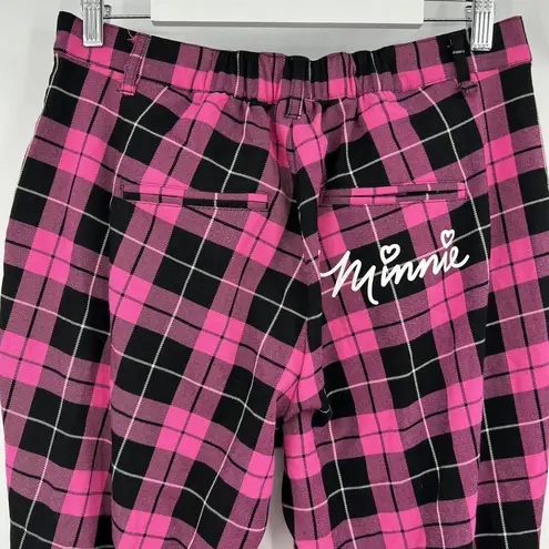 Disney  Hot Topic Minnie Mouse Trousers Pants Pink Black Plaid Women’s Size Large