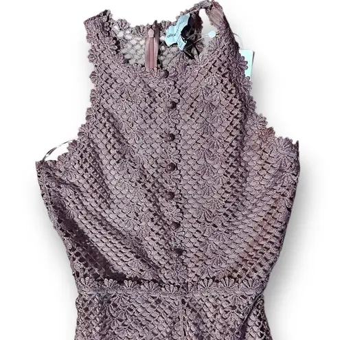 Alice McCALL Rouge pink Boogie Nights Cropped Metallic Crocheted Jumpsuit Size 0