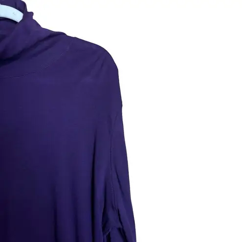Duluth Trading Co Top Womens Extra Large XL Purple Turtleneck Cotton Blouse