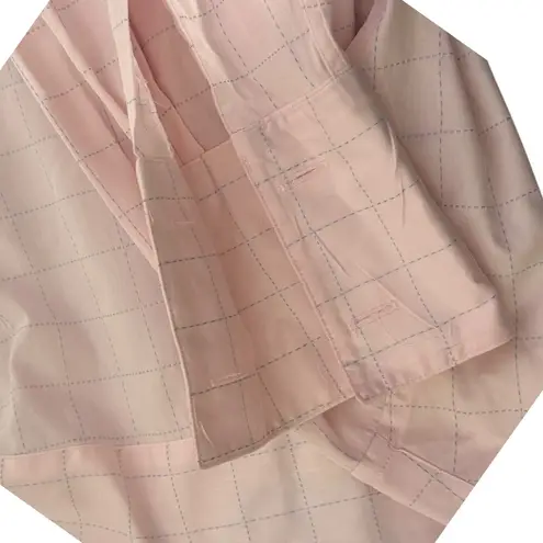 Thomas Pink French Cuff Button Up Shirt Size 14 Pink Stripe Superfine Two Fold