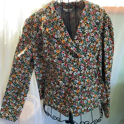 Christopher & Banks blazer, floral, buttons • 