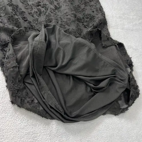 VERO MODA Aware by Vero Moda Black Floral Burnout Mock Neck Dress Puff Sleeve XS