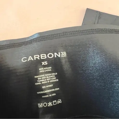 Carbon38 Legging in Takara Shine High Rise Wide Waistband Skinny Glossy Size XS Black