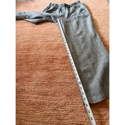 Coldwater Creek 100% Linen Pull On Pants Straight Leg Gray 10P