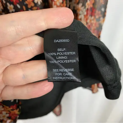 Aakaa You Better Believe It Brown Floral Long Sleeve Mini Dress Sz.S NWT