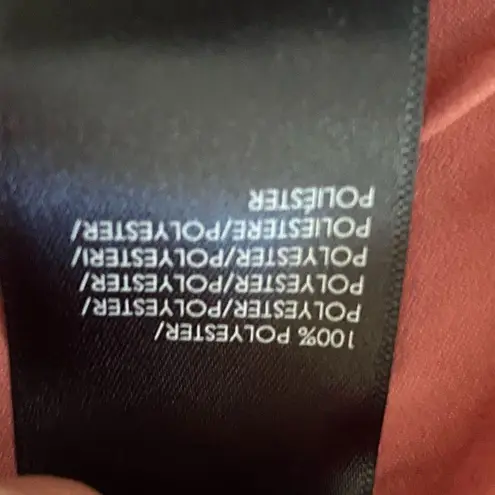 Liverpool Pink Pleated Long Sleeve Blouse with Split Neck That Ties. Size Large