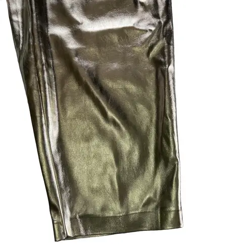 Eloquii size 14 Metallic Faux Leather Trouser pant gold