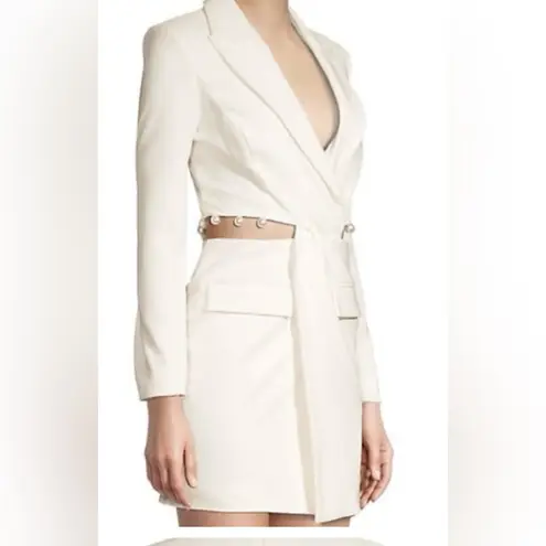 Lavish Lice Lavish Alice White Pearl Cut-Out Blazer Dress Size 10 Bridal Bachelorette NWT