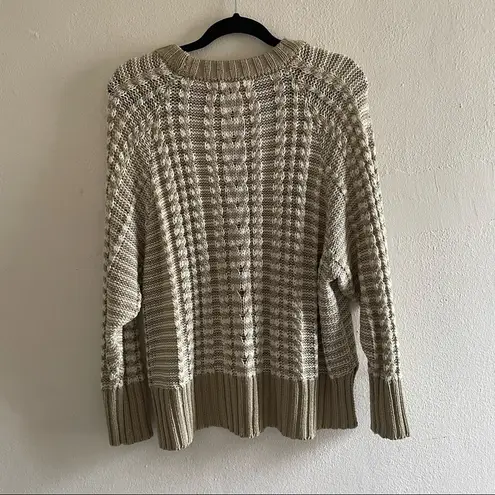 Faithfull the Brand  Teale Chunky Cable Knit Sweater in Mocha Stripe Small