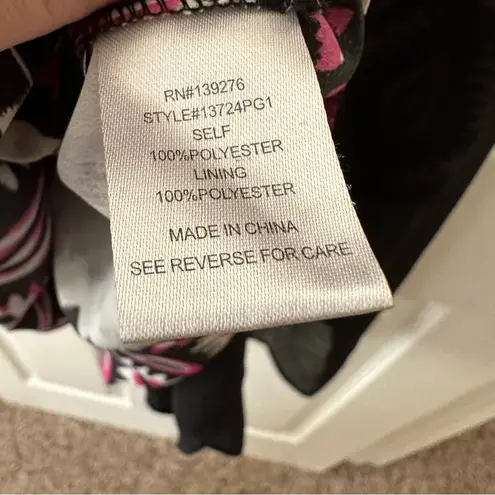 Daniel Rainn black and pink Southwestern print tank top with zipper back, small