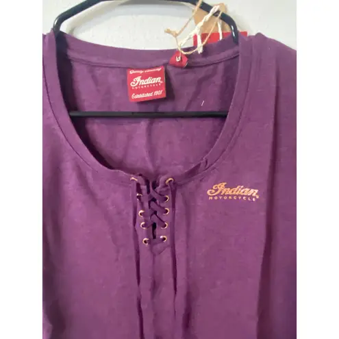 New Indian Motorcycle Women's Tie Front Glitter T