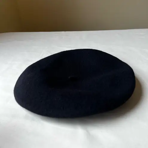 Vintage Wool Beret Hat Black 100% Wool Made in Czech Republic French Style S/M