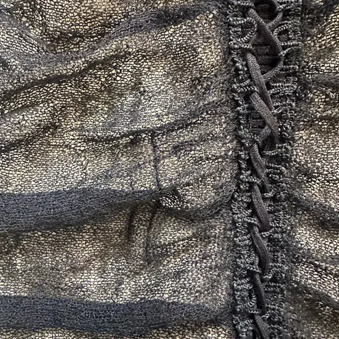 Bruno Manetti Top Sleeveless Tank Ruched Lace Up Front Black IT 44 Sz M Size M