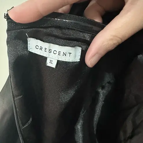 Crescent Valentina Vegan Leather Tube Dress-black