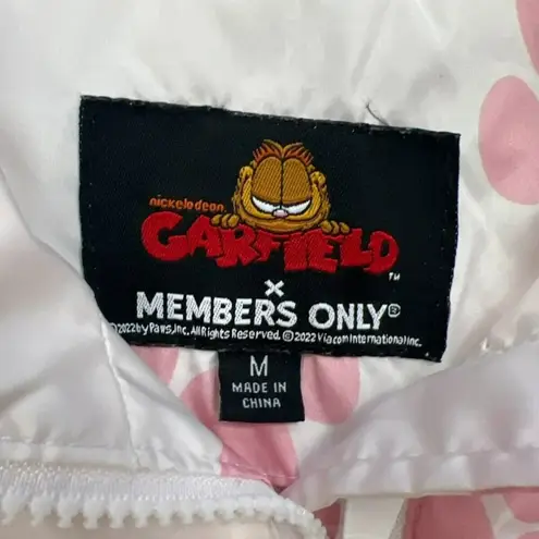 Members Only Garfield & Odie Paw Print Graphic Windbreaker Jacket Cartoon M
