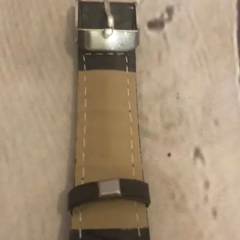 Watch With Pleather Band and Piano Face Black