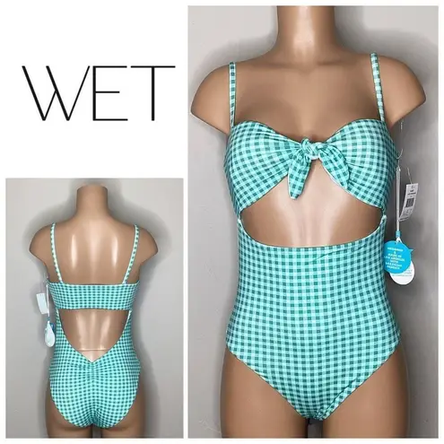 Anthropologie New. WET brand gingham swimsuit. Small. Retails $168