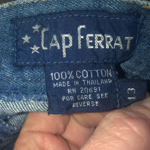 Cap Ferrat long denim skirt with zipper slit closing size 13 Blue