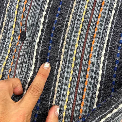 Soft Surroundings Multi Textured Knit Striped Button Up Shirt Long Sleeve Size S - Image 8