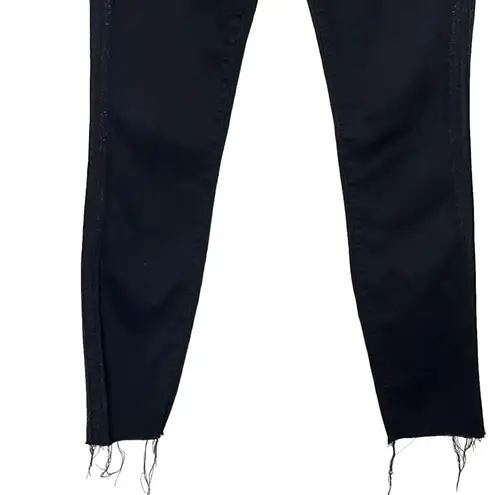 MOTHER High Waisted Looker Jeans Women’s Size 24 Guilty Party Skinny Ankle Fray Black