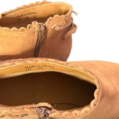 Jack Rogers  Charlotte‎ Suede Leather Ankle Boots Size 7 Booties Waterproof Bow