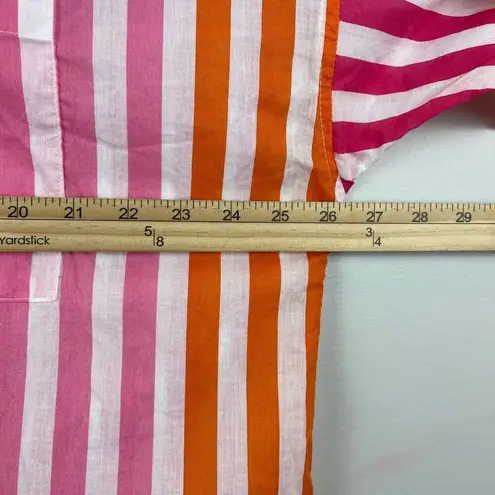 Beach Riot Alexa Shirt Women Large Petite Pink Striped Long Sleeve Cover Up Swim