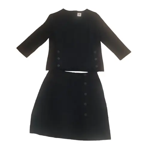 CAbi  Black Utility Top Ponte Heavy Knit W/ Matching Skirt Sz. S/2 Matching Set