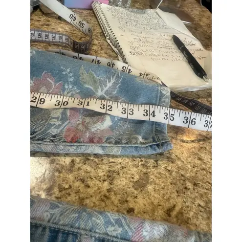 Juniors Grane Floral Ankle Jeans Size 5 Blue Pink