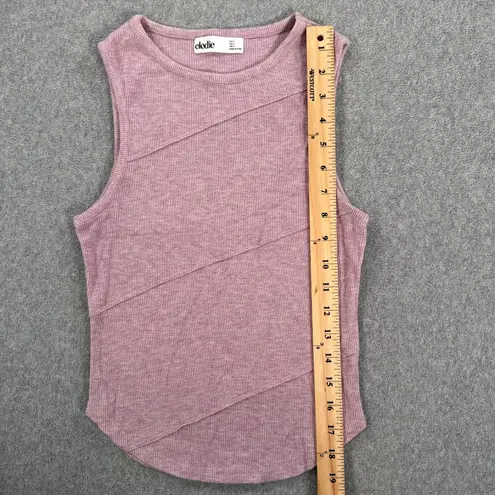 Elodie Ribbed Tank Top Women's Small Purple High Neck Sleeveless Crossover