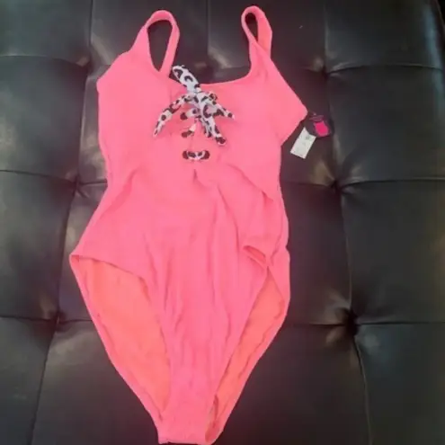 No Boundaries  Pink‎ Lace-up One Piece L NWT