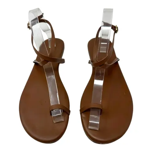 Tkees Brown Leather Strappy Flat Sandals Women’s Size 10