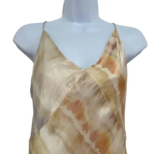 ALLSAINTS Melody Marea Midi Slip Dress Silk Rainbow Pink V Neck Lined Size 6 Y2K