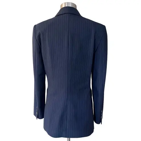 GILMAR Blazer Jacket Blue Subtle Stripes Button Down Italy Long Sleeves 40 EUC
