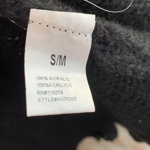 Women’s Beautiful Lagenlook Fitted Knitted Ruffle Duster Size S/M Black Size M