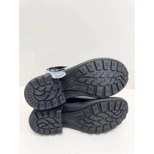 Easy Street Easy Streets Booties Size 5 Black Block Heel Faux Fur Lug Outsole Faux Leather