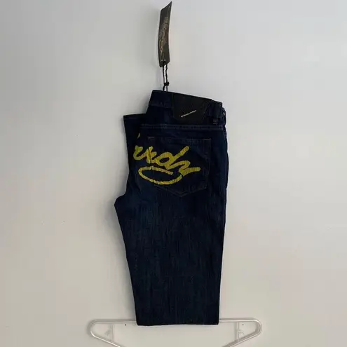 Ed Hardy NWT Deadstock Y2K Name Script Booty Denim Jeans Women Sz 29 Super Low