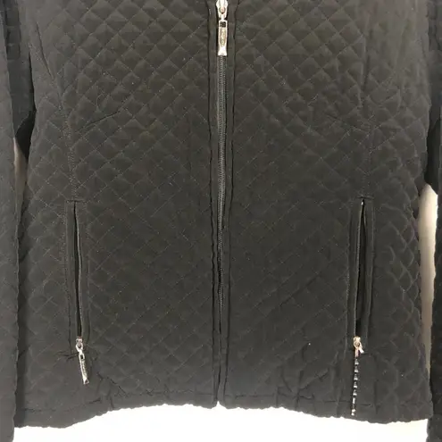 AEROS Women's Quilted Black Full Zip Jacket Size PS