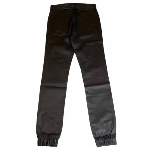 3x1 new  NYC ☏ Retro Track Pant Cropped Jeans ☏ Shiny Black Coated ☏ Elastic Hems