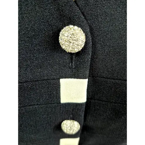 Vtg Sioni Womens Dress Vest Poly/Acetate Satin Lined Sparkle Button Sz 14 NWOT Black Size L