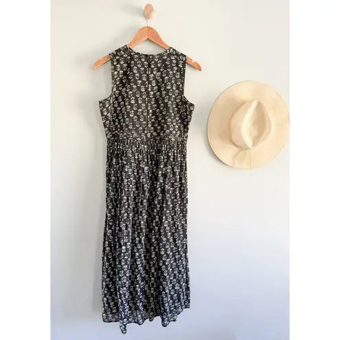 DÔEN | DOEN | Tulsi Dress Black White Midi Floral | Sz Medium