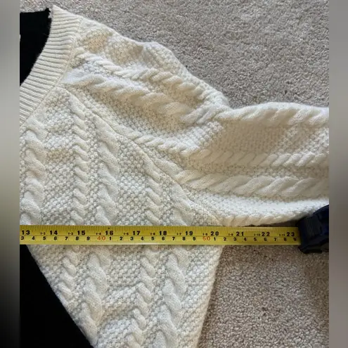 Cloud Ten Two-Tone Wrap Cable Knit Sweater