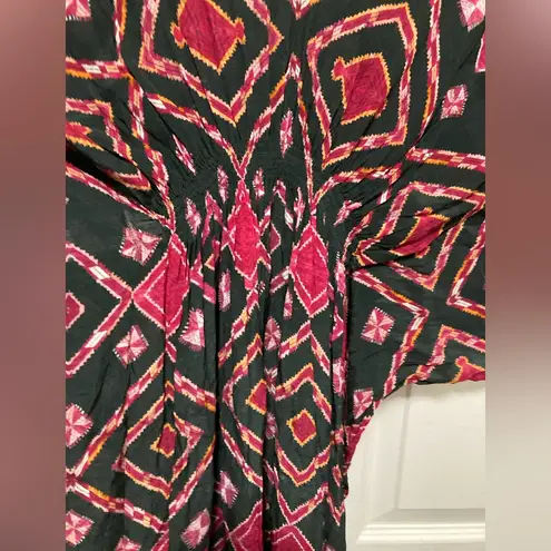 ***Rujuta Sheth Anthro Marie Cinched Caftan/Kaftan Pink Rose Diamond Print Dress Size undefined