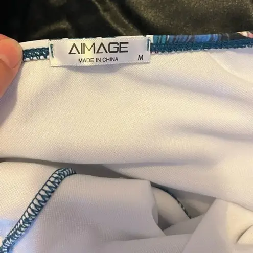 Women's Leaf Print Two Tone One Piece Ruffle V