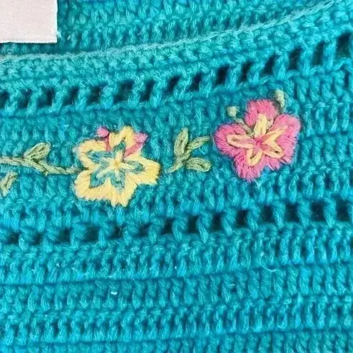 Susan Bristol Vintage Crochet Embroidered Sleeveless Tank Top Petite Small