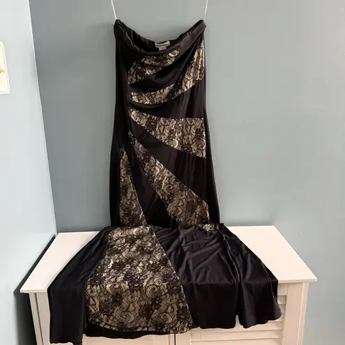 Stiletto’s Black Beige Striped Bodycon Dress Size L