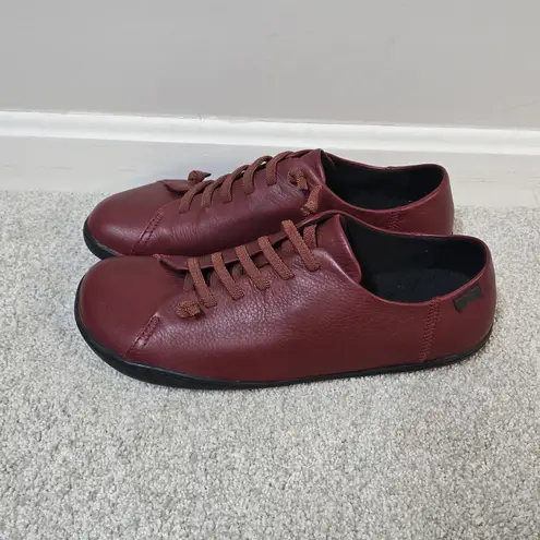 Camper Unisex Peu Red Leather Casual Comfort Barefoot Shoes Size 43 M 9.5 W 11.5 Brown