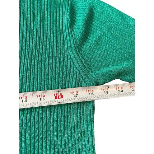 Sag Harbor VTG 90s Y2K Jade Green Ribbed Short Sleeve Top M