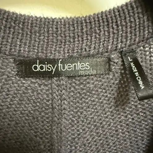 Daisy Fuentes Gray Long Maxi Cardigan Tie Front Size Large