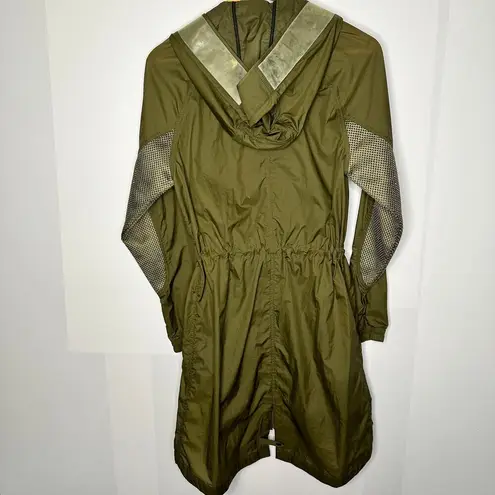 Victorinox Army Green Long High Low Mesh Lightweight Jacket Small