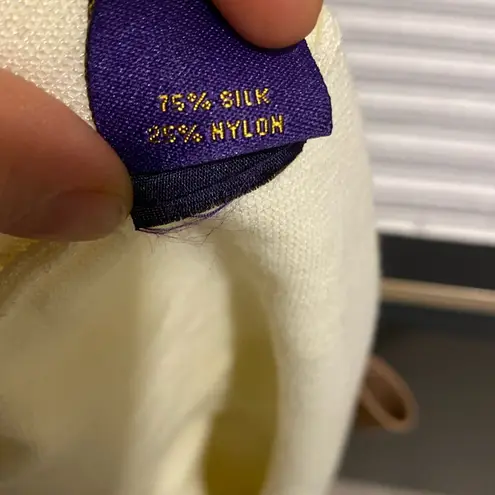 Bogari Cream Knit Sleeveless Top Embroidered Neckline Soft Stretchy Size M